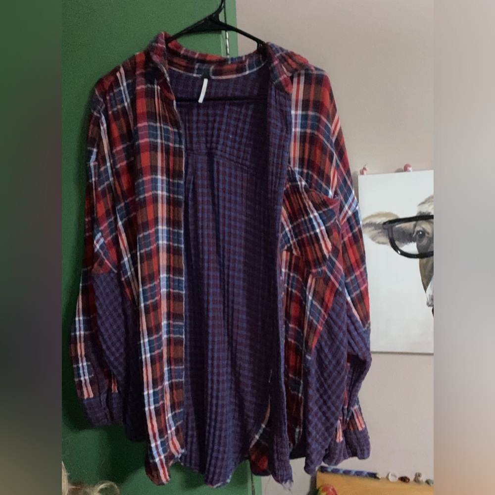 Large woman’s plaid shirt